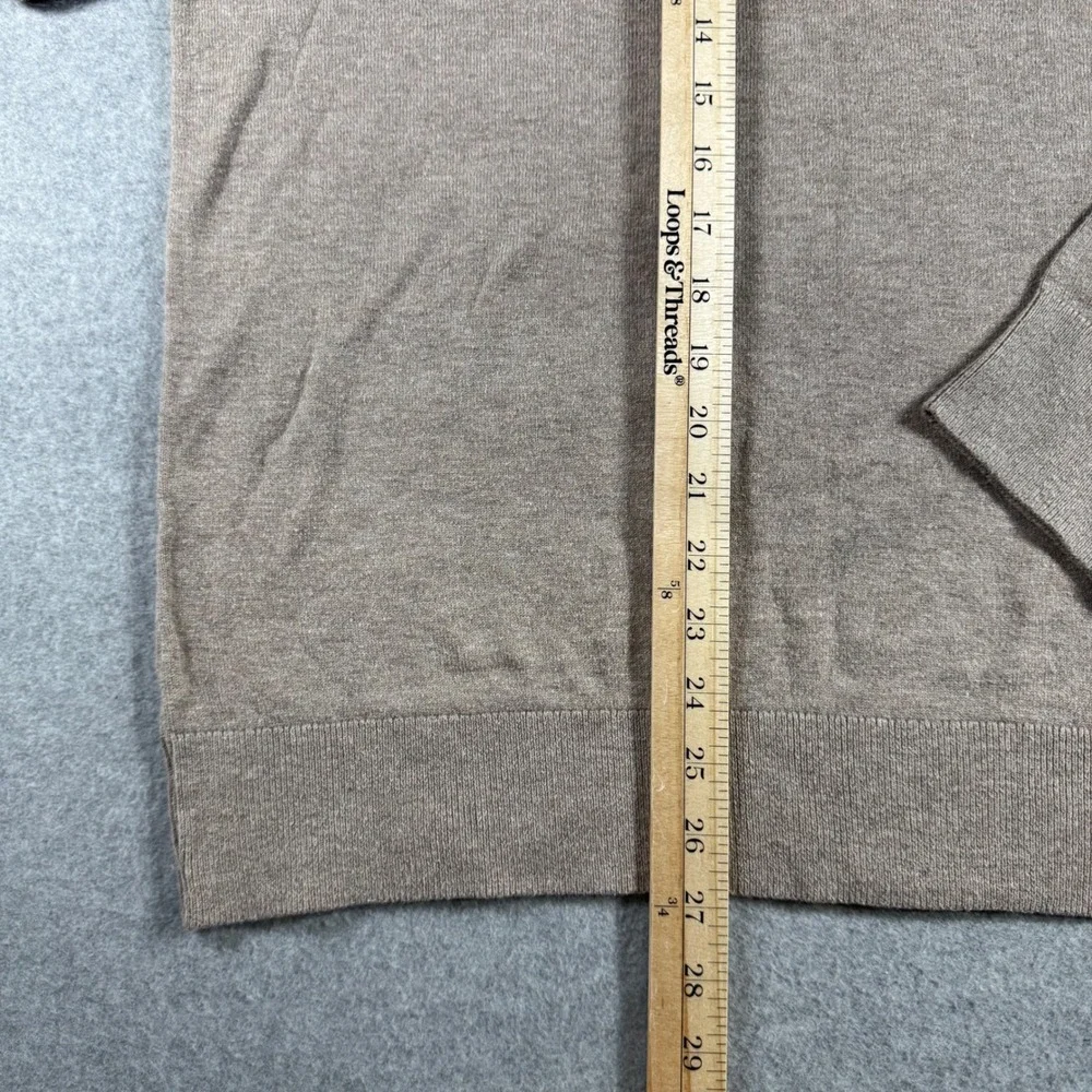 Banana Republic V-Neck Sweater Mens L Tan Excellent Cotton Blend Knit RN54023